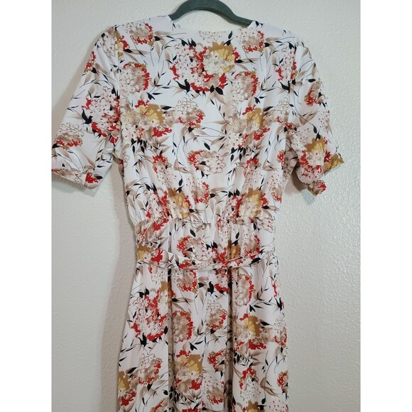 Sweetsalt Brand New Women's Size 10 V-Neck Ruffle Half Sleeve Dress White Floral - Picture 6 of 7